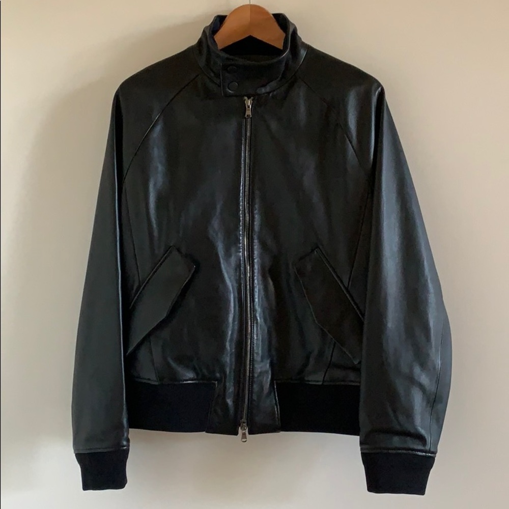 Acne Studios Ashton Leather Bomber Jacket Size 46 - Picture 3 of 12